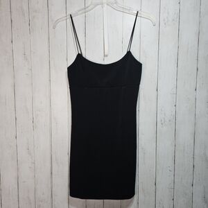 Garage Women's Black Ponte Knit Slip Mini Dress Pullover Size Medium.